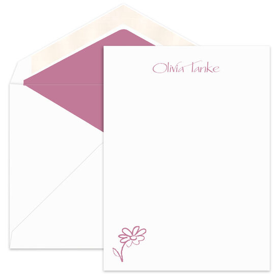 Little Daisy Flat Note Cards - Raised Ink